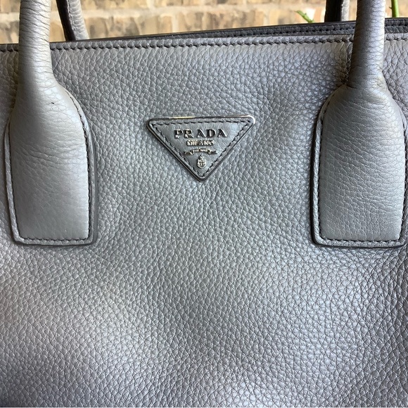 Prada Vitello Daino Gray Leather Satchel - Picture 3 of 15